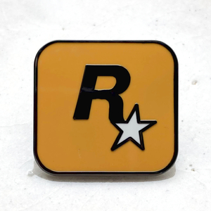 ロックスター・ゲームス　Rockstar Games　ロゴ◆ピンバッジ　ピンズ　バッチ　ブローチ◆ゲーム　グランド・セフト・オート　GTA　R☆