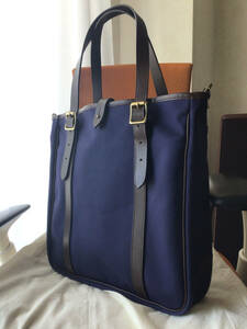 クルーツ キャンバス レザー トートバッグ ショルダーベルト付き ネイビー 防水 ラージ CROOTS CANVAS TOTE BAG Made in England £349.00