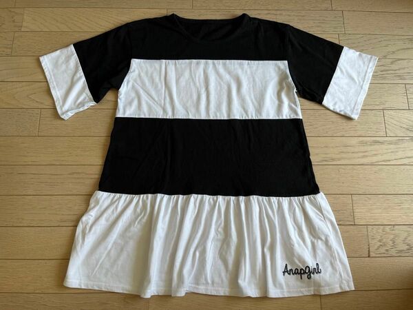 160 Anap Girl アナップ 黒白かわいいTシャツM