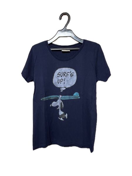 スヌーピー Tシャツ 半袖Tシャツ 半袖 ネイビー 紺 サーフィン