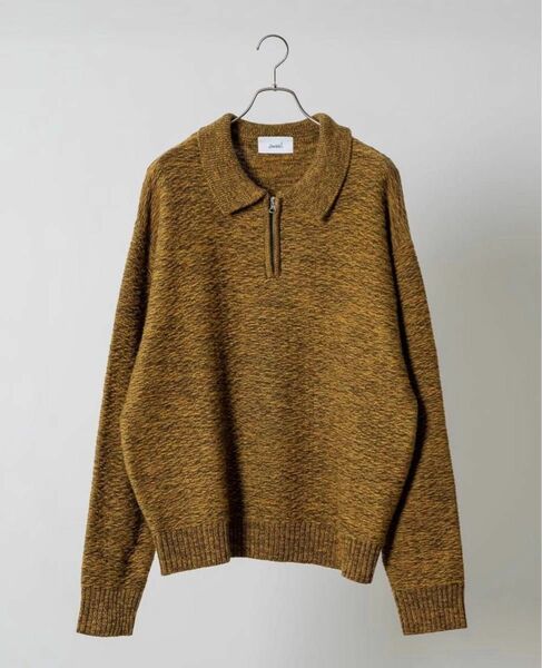 ソエルテOversize half zip jacquard knit polo