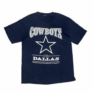 90s Dallas cowboys NFL Tシャツ ネイビー プリント コピーライト入り　アメフト　ビンテージ　vintage XL相当　アメリカ　