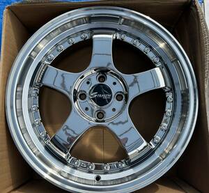 ■ ステルスレーシング K35 STEALTH RACING 17インチ 17X7.0J +42 PCD100 4穴 4H 未使用 開封のみ 新品 5本スポーク ステップリム メッキ