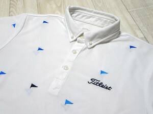 [ worth seeing ]*Titleist/ Titleist / Golf / short sleeves / flag embroidery /BD/ deer. ./ shirt *L(P-500)