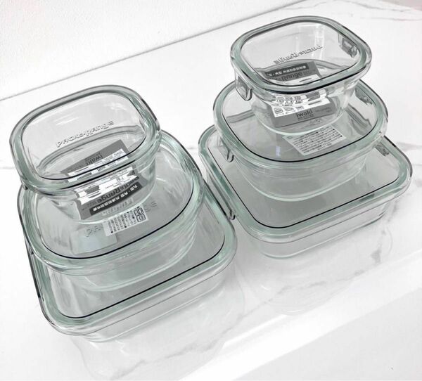 【新品】iwaki 耐熱ガラス保存容器 6点セット クールグレー