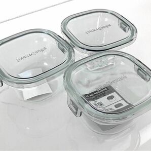 【新品】iwaki 耐熱ガラス保存容器 200ml 3個 クールグレー