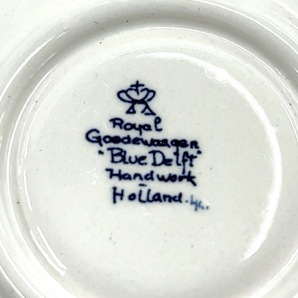 P131-W7-1263 ◆ Royal Goedewaagen Blue Delft Handwork Holland カップ＆ソーサー 花 青 ブルー 食器 洋食器③の画像8