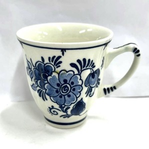 P131-W7-1263 ◆ Royal Goedewaagen Blue Delft Handwork Holland カップ＆ソーサー 花 青 ブルー 食器 洋食器③の画像2