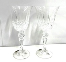 P124-W13-1073 BOHEMIA Hand-cut lead crystal ボヘミア ハンドカット クリスタルガラス ペアグラス ワイングラス 2個セット③_画像3