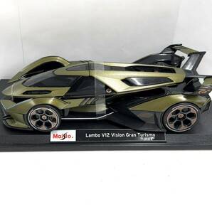 R440-W7-1567 Maisto マイスト Lambo V12 Vision Gran Turismo イエローグリーン 1/18 ミニカー③の画像1