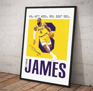 ポスター 【 NBA レブロン・ジェームズ / LeBron James 】poster フレームなし A4 297×210mm -c1