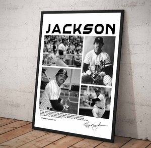 ポスター 【 MLB レジー・ジャクソン / Reggie Jackson 】poster フレームなし A4 297×210mm -bw1