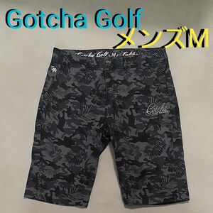 【超美品】Gotcha　Golf　 ゴルフウェア　ハーフパンツ　メンズM　ハイビスカス柄　迷彩柄　ガッチャゴルフ　ゴルフ　刺繍