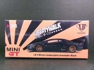 未開封 TSMモデル ミニGT 1/64 LBワークス ランボルギーニ アヴェンタドール ブラック 左ハンドル (4246-31)