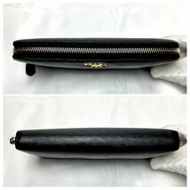 【極美品】PRADA プラダ 長財布 ヴィッテロムーブ ラウンドジップ ファスナー 本革 ロゴ金具 ゴールドロゴ ブラック 黒 メンズ レディース_画像5