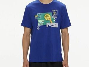 ナイキ Tシャツ FSnike バスケ ウェア トップス サイズXL 半袖 プリント シャツ ブルー サマー NIKE 正規品