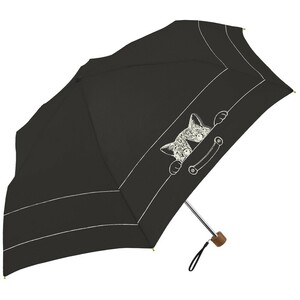 *.....CAT/ black * black coating . rain combined use 50cmteki style folding umbrella folding umbrella lady's folding umbrella 50cm