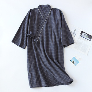 * dark gray × gentleman * L size * pyjamas napj3234 jinbei pyjamas Japanese style yukata gauze pyjamas nightwear nightwear pair pyjamas part shop put on 