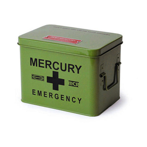 * khaki Mercury miscellaneous goods mail order first-aid kit stylish high capacity lovely MERCURY emergency box steel medicine hygienic supplies small articles adjustment 