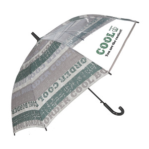 * зеленый * 24590. прохладный окантовка * amusant sous la pluie выдерживающий способ 55cm Junior длинный зонт прозрачный зонт детский девочка длинный зонт Kids 55cm