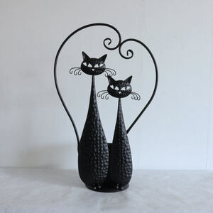 * black * iron planter 2 pcs. cat iron planter pot cover cat flower pot flower stand planter cover 