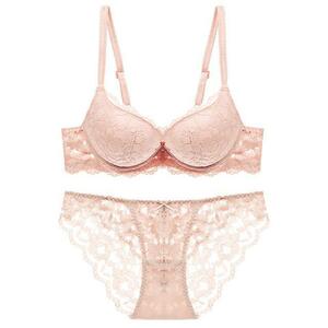 ☆ピンク☆70C ブラジャー ショーツ セット 下着 レディース セット 盛りパッド パンツ 綺麗 レース 夜 セクシー 盛りブラ セット