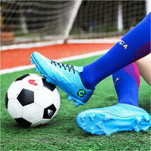 ☆ Aタイプ×ブルー ☆ 32(21cm) ☆ サッカーシューズ 子供 pmykid2040 サッカーシューズ トレーニングシューズ キッズ サッカースパイク_画像6