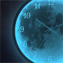 ☆ シルバー ☆ 掛け時計 発光 月型 pmy12889 掛け時計 おしゃれ ウォールクロック 掛時計 壁掛け時計 アナログ 静か 静音 月 モチーフ_画像5