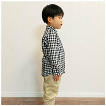 ☆ オレンジ ☆ 130cm ☆ シャツ lykidche2 ネルシャツ キッズ 子供 こども 子ども ジュニア 長袖 長そで チェックシャツ フランネルシャツ_画像6