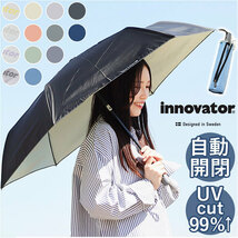 ☆ ホワイト/グレー ☆ innovator イノベーター 晴雨兼用自動開閉ミニ傘 55cm 折りたたみ傘 晴雨兼用 傘 55cm 晴雨兼用傘 かさ カサ_画像3