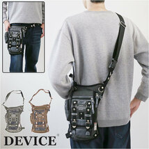 ☆ ブラック ☆ DEVICE Haze3 2way レッグポーチ DEVICE バッグ DLH40055 レッグバッグ バイク レッグポーチ ウエストバッグ メンズ_画像3