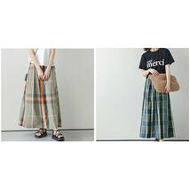 ☆ ブラック ☆ Lサイズ ☆ スカート lyskirt06 スカート ロング フレア ロングスカート フレアスカート ロング丈 チェック 格子縞_画像7