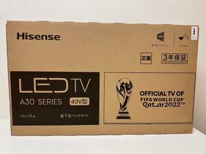 C316-T6-2205 Hisense ハイセンス LEDTV テレビ 40V型 A30 SERIES モデル 40A30H 2022年製 箱付き 未使用品 ③