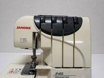 H303-T21-580 JANOME ジャノメ 家庭用ロックミシン JF450 MODEL793型 4本糸 通電・針動作確認済 箱付き_画像5