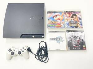 U570-T18-406 PlayStation プレイステーション 3 本体 CECH-2000A / コントローラー CECHZC2J / ソフト ×4 龍が如く プロ野球 ⑥