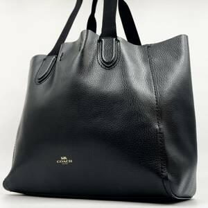 1円～【未使用】入手困難 コーチ COACH トートバッグ ビジネスバッグ ブリーフケース A4 2way レザー メンズ レディース ブラック 肩掛け