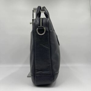 1円【極美品】定価16万 コーチ COACH 2way ビジネスバッグ ブリーフケース トートバッグ A4 レザー 本革 メンズ グレー 大容量 ショルダーの画像4