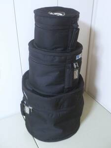 美品です。PROTECTIONRACKET（プロテクションラケット）ドラム ソフトケース。小口径サイズの3点セット 16インチ+14インチ+10インチ