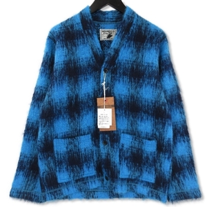 未使用 ANDFAMILYS アンドファミリー モヘアカーディガン KN-2312759 MOHAIR WOOL CARDIGAN ウール ブルー S タグ付き 20018458