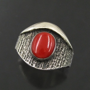  beautiful goods Aaron Anderson Navajo group ring coral Aaron under sontufa cast 18 number 80006562