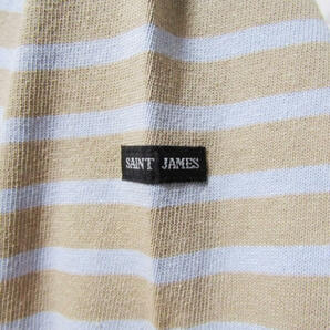 SAINT JAMES セントジェームス 長袖Tシャツ ウエッソン ボーダー OUESSANT バスクシャツ ボートネック コットン BEIGE/S.BLUE 6 27105587の画像5