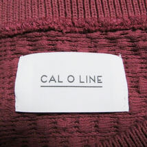 CAL O LINE キャルオーライン クルーネックニット CL232-013 23AW ケーブル ジャガード コットン 日本製 ワイン M 27105627_画像7
