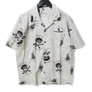 Schott ショット 半袖シャツ スカル 3105039 HAWAIIAN SHIRT HAWAIIAN SHIRT SKULL グレー M 27105646