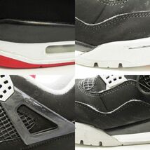 NIKE ナイキ 28.5cm AIR JORDAN 4 RETRO 308497-060 エアジョーダン4 ブレッド BLACK/FIRE RED-CEMENT GREY 22000569_画像7