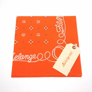 未使用 FilMelange フィルメランジェ ORGANIC COTTON BANDANA OTTO 1009009 バンダナ ハンカチ オットー 日本製 ORANGE F 28007504