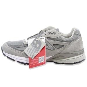 未使用 New Balance ニューバランス 26cm U990GR4 USA製 米国製 ランニングシューズ メッシュ スエード GRAY 22000577