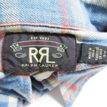 RRL ダブルアールエル 長袖チェックシャツ 783000000000 ワークシャツ コットン インド製 ブルー S 27105787_画像6