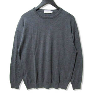 Graphpaper グラフペーパー 18G ウール クルーネック ニット GM203-80017B High Gauge Crew Neck Knit 日本製 グレー 1 27105733