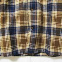 PENDLETON ペンドルトン 長袖チェックシャツ 70S オープンカラーシャツ ウール USA製 ブラウン S 27105786_画像4