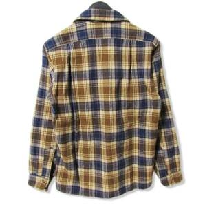 PENDLETON ペンドルトン 長袖チェックシャツ 70S オープンカラーシャツ ウール USA製 ブラウン S 27105786の画像2